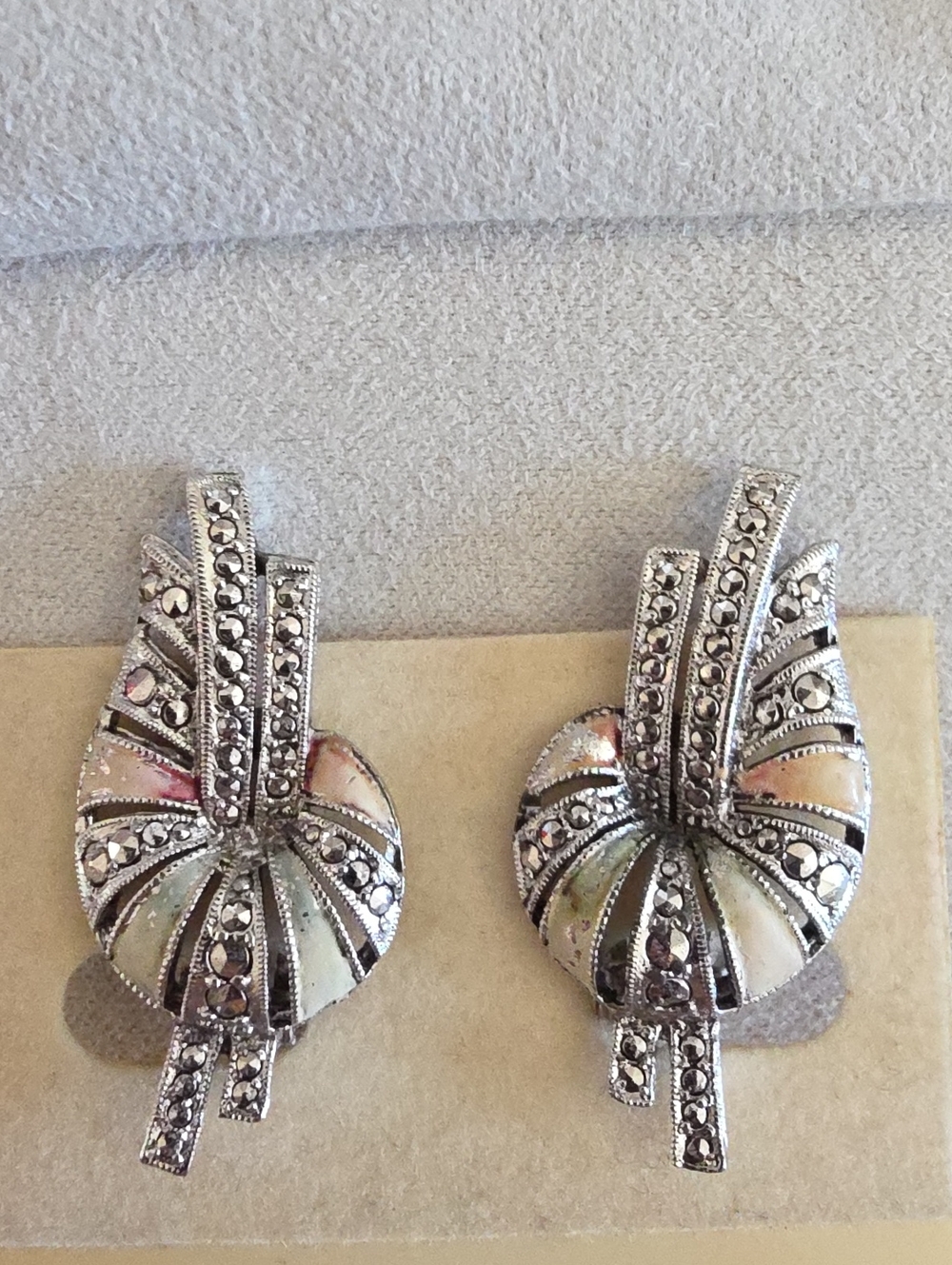 Vintage KIGU of London Art Deco Style Clip-On Earrings